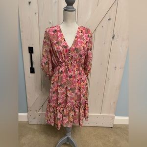 Sweet and flirty V-neck flowered dress 🌸